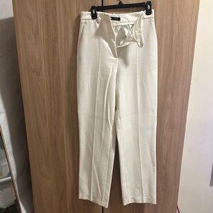 White High-Waisted Trousers